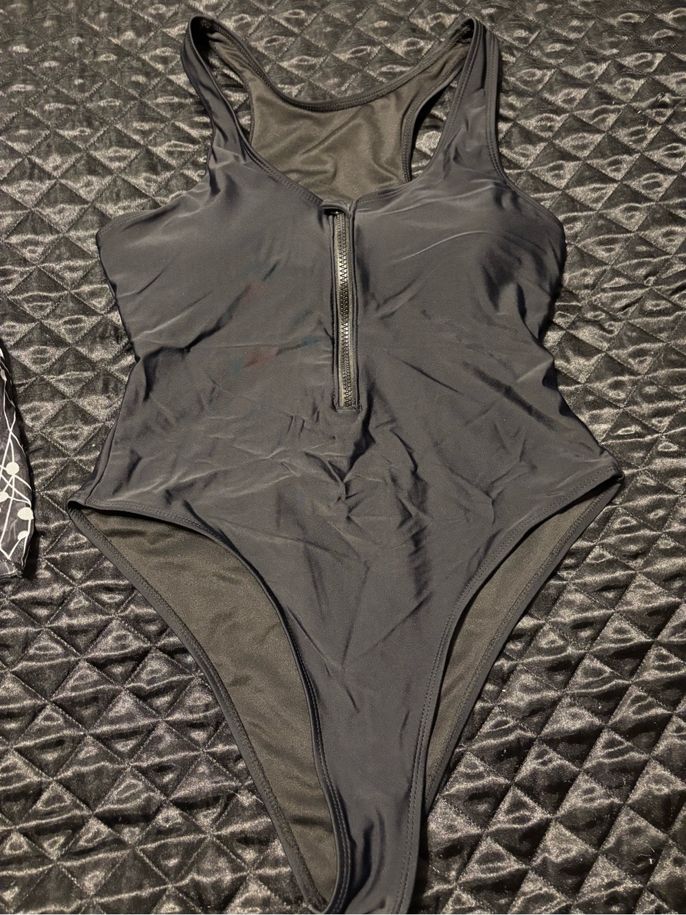 Black Zip-Front One-Piece Swimsuit and dress cover swimsuit- Women Swim Bikini